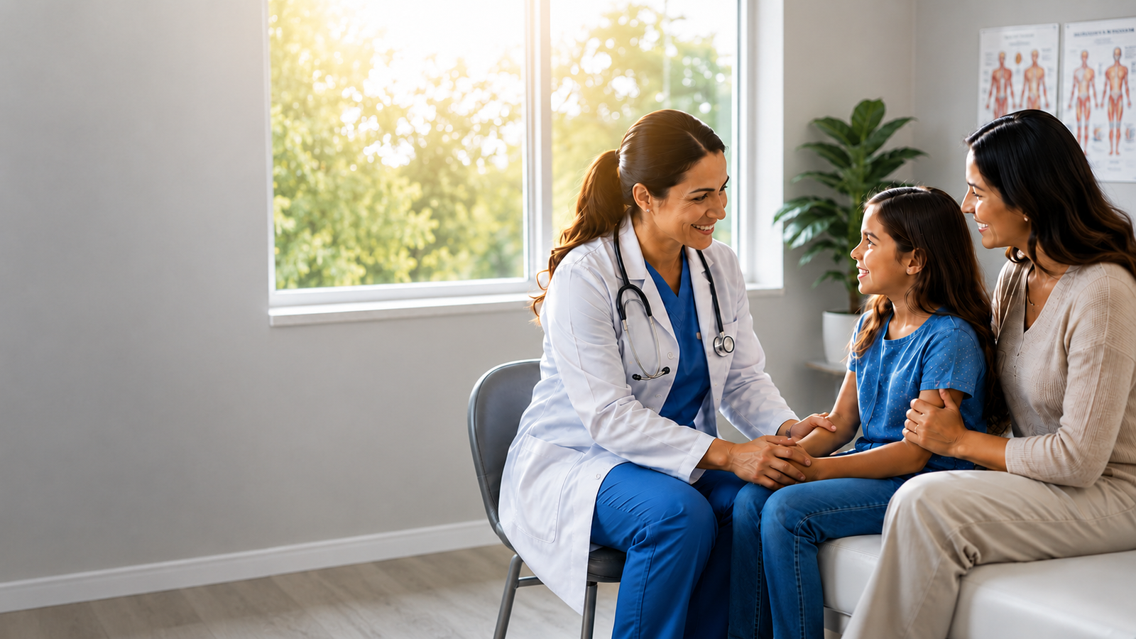 A doctor caring for a patient